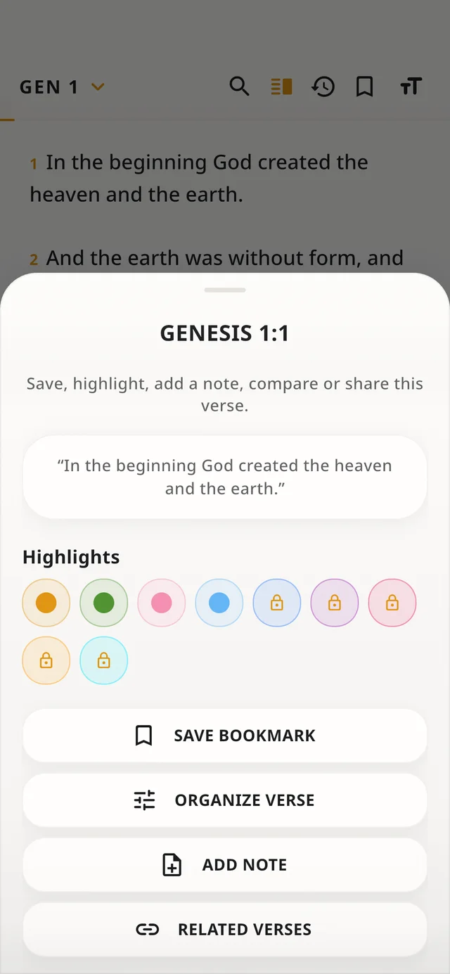 Bible Arena Bible reader with verse options