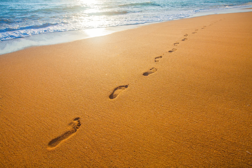 footprints in the sand